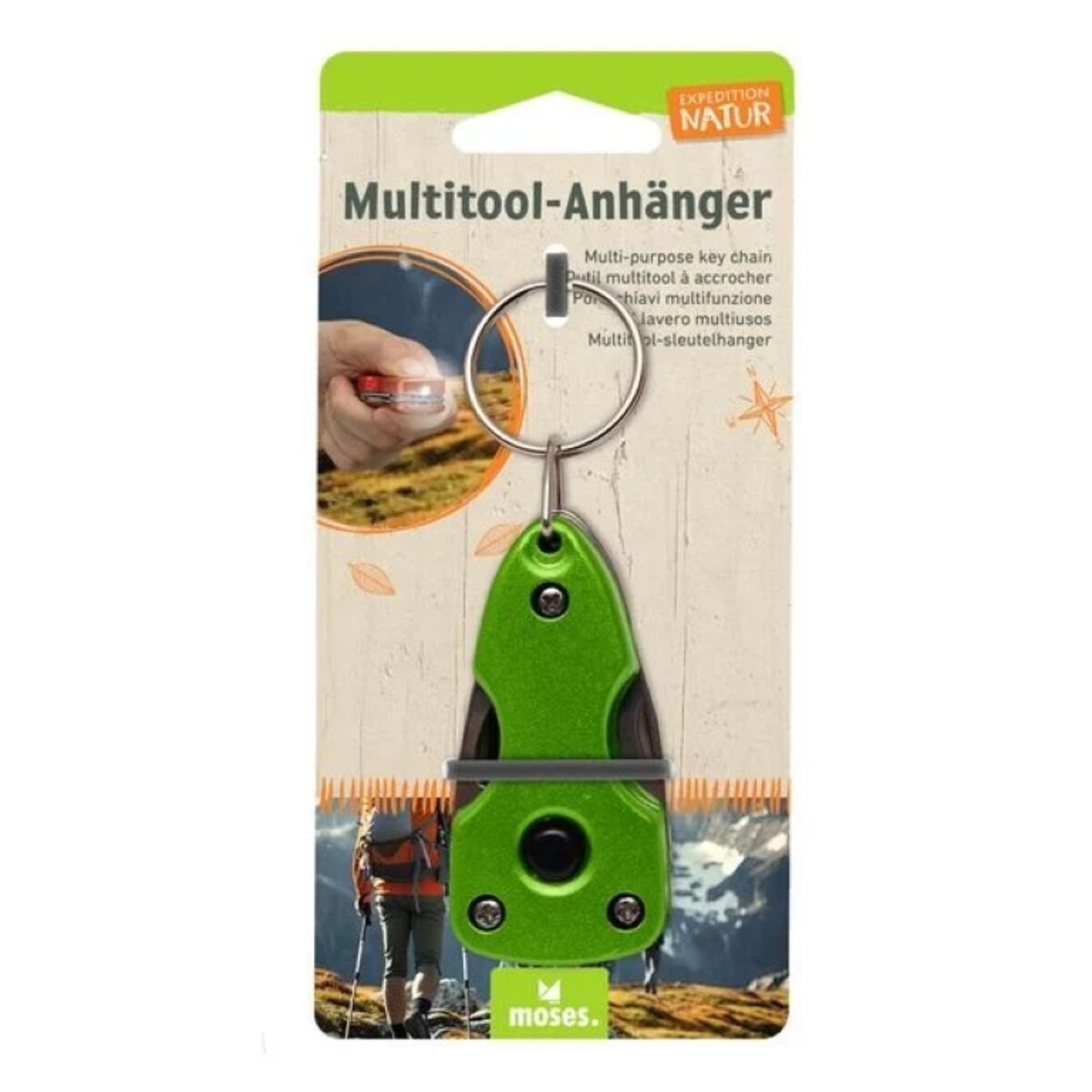 moses. Expedition Natur Multitool-Anhänger, 1 Stück, 3-fach sortiert