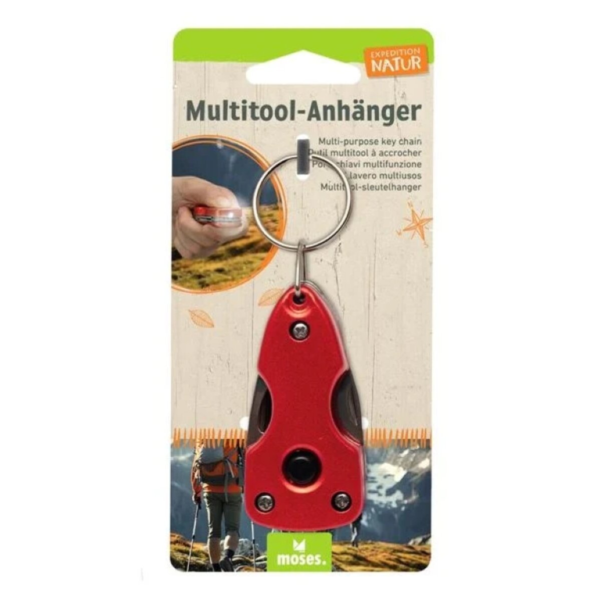 moses. Expedition Natur Multitool-Anhänger, 1 Stück, 3-fach sortiert