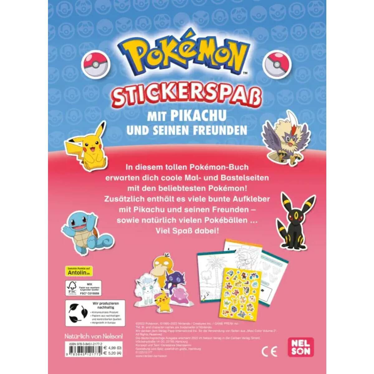 Neslon Pokemon: Stickerspaß mit Pikachu und seinen Freunden