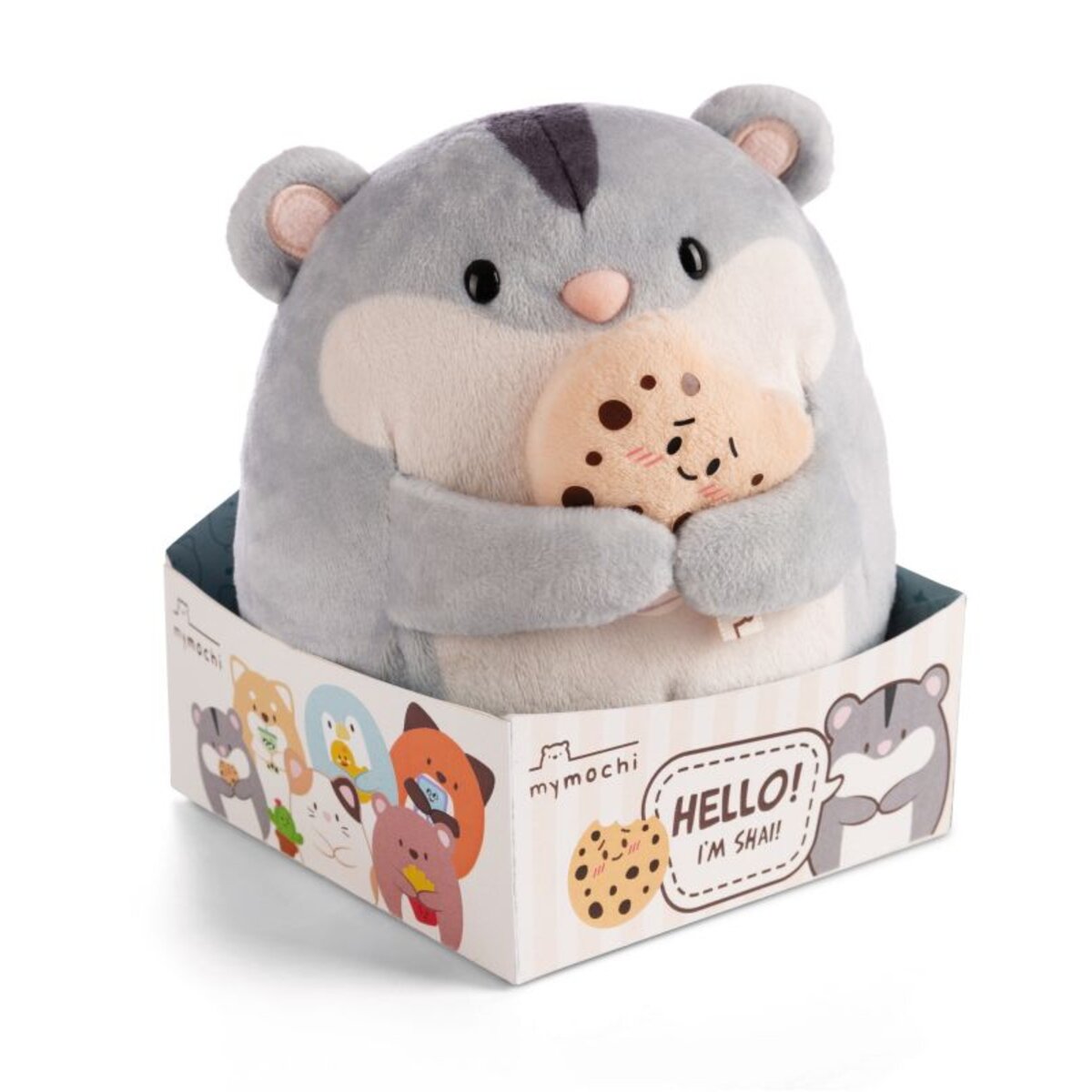 NICI Kuscheltier mymochi Hamster Shai 16cm mit Keks in Geschenkbox