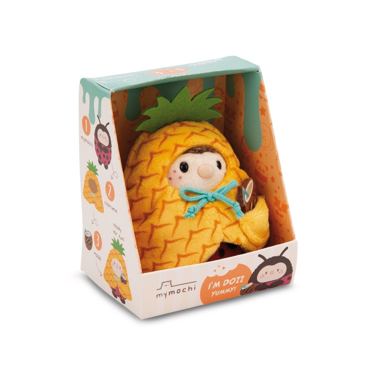 NICI Kuscheltier Set Marienkäfer Dozz mit Kokosnuss u. Ananaskostüm