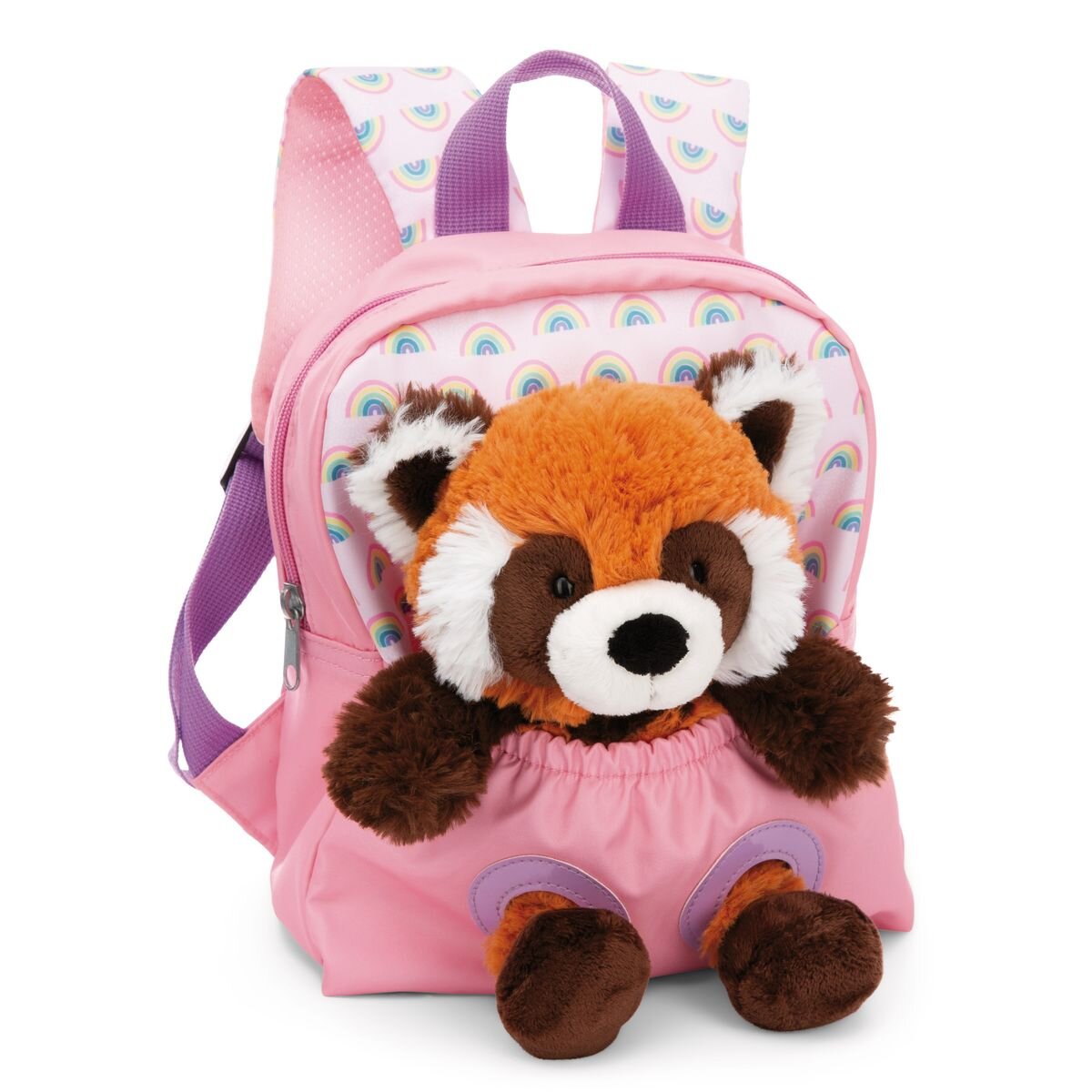 NICI Rucksack mit Roter Panda Plüschtier pink