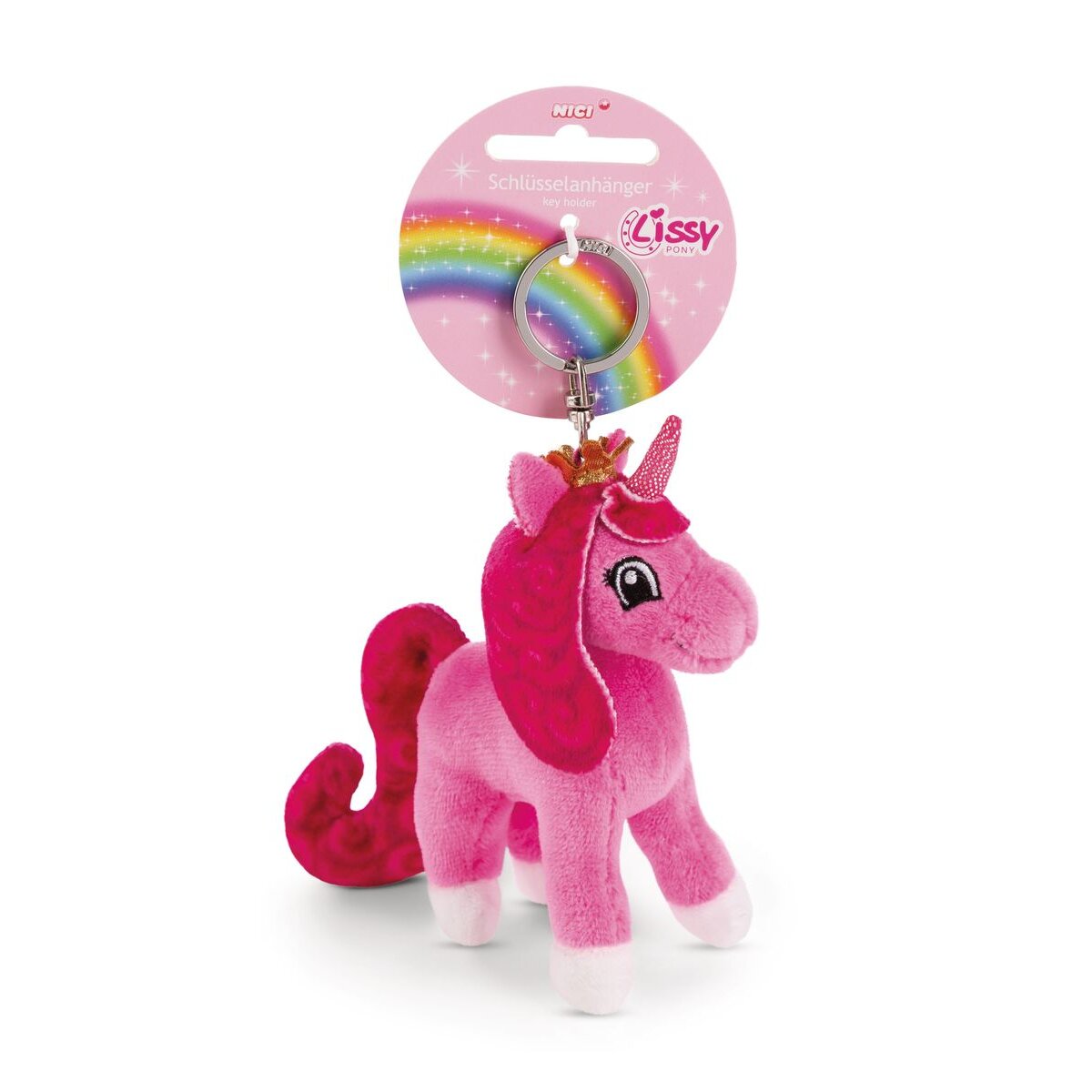 NICI Schlüsselanhänger Lissy PONY Einhorn Selina 10cm rosa-pink
