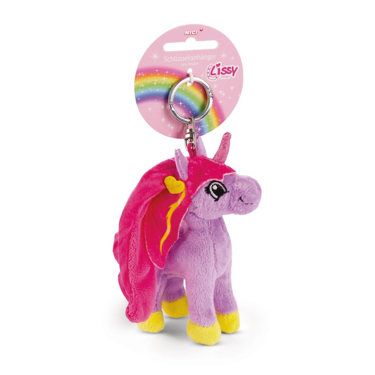 NICI Schlüsselanhänger Lissy PONY Einhorn Mandy 10cm lila-pink