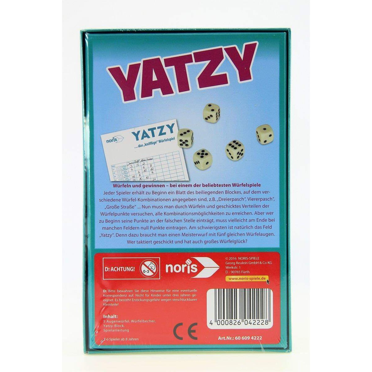 Noris Spiele Mitbringspiel Yatzy Das Würfelspiel
