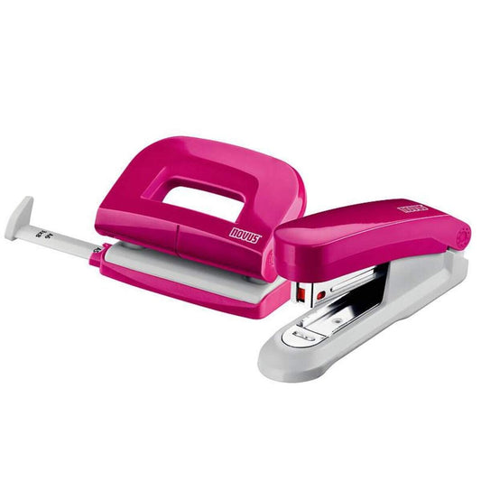 Novus Schreibtisch-Accessoire Set fresh Hefter E15 Locher E210 pink glänzend