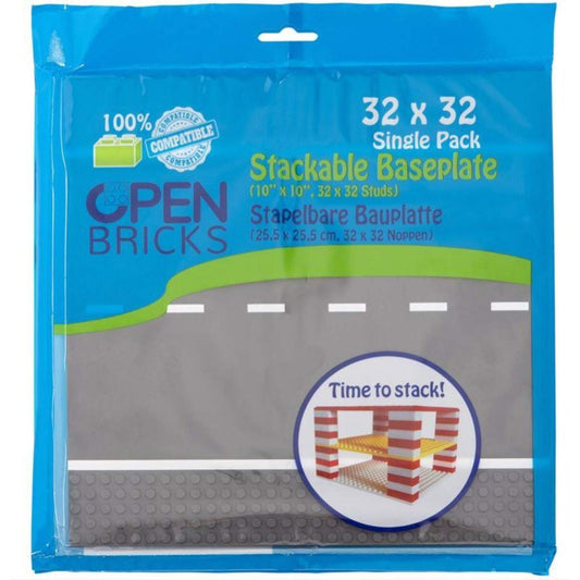 Open Bricks Straßenplatte 32x32 Abbiegung grey 1