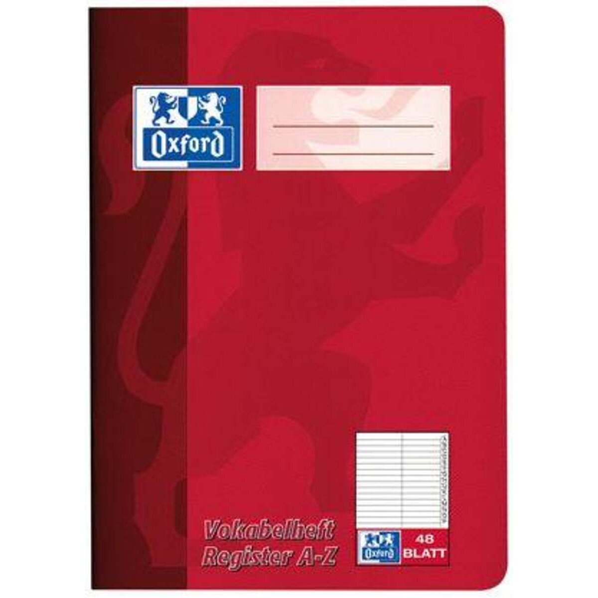 Oxford Vokabelheft A5 mit Register A-Z, 48Blatt, SCRIBZEE®