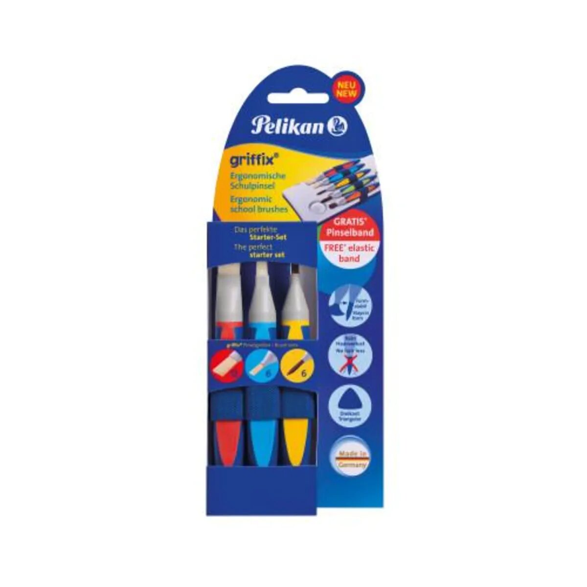 Pelikan griffix® Schulpinselstarter-Set 3er, verschiedene Borsten
