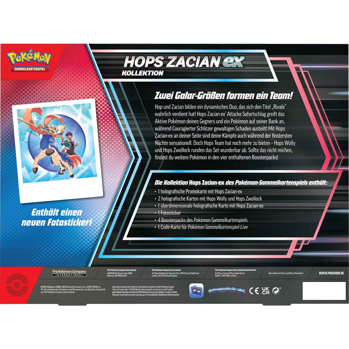 Pokemon Kollektion Hops Zacian-ex (Deutsch)