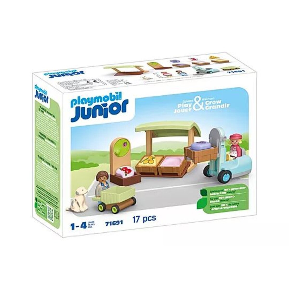 PLAYMOBIL® 71691 JUNIOR: Bio-Marktstand & Gabelstapler