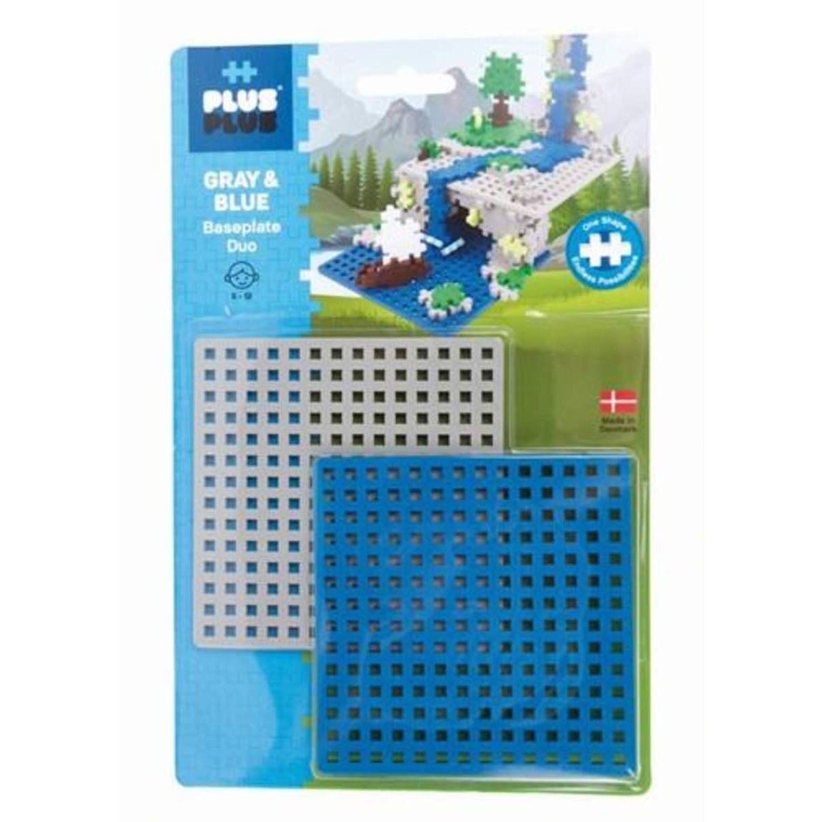 Plus-Plus Steckbausteine Baseplate blue grey 2  Teile