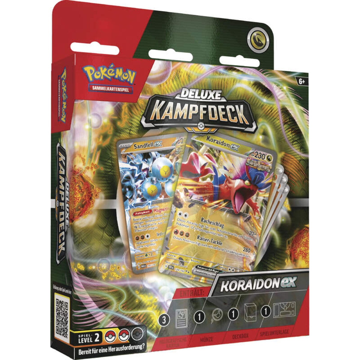 Pokemon Deluxe-Kampfdeck Miraidon-ex oder Koraidon-ex, 1 Stück, 2-fach sortiert