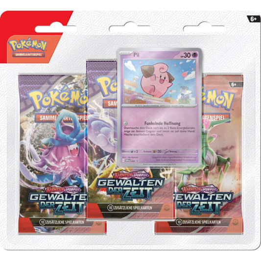 Pokemon Karmesin & Purpur - Gewalten der Zeit 3er-Pack Blister, 1 Stück, 2-fach sortiert