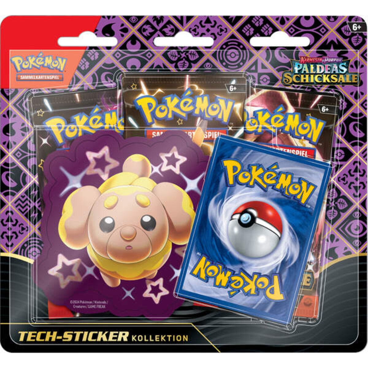 Pokemon Karmesin & Purpur - Paldeas Schicksale Tech-Sticker-Kollektion, 1 Stück, 3-fach sortiert