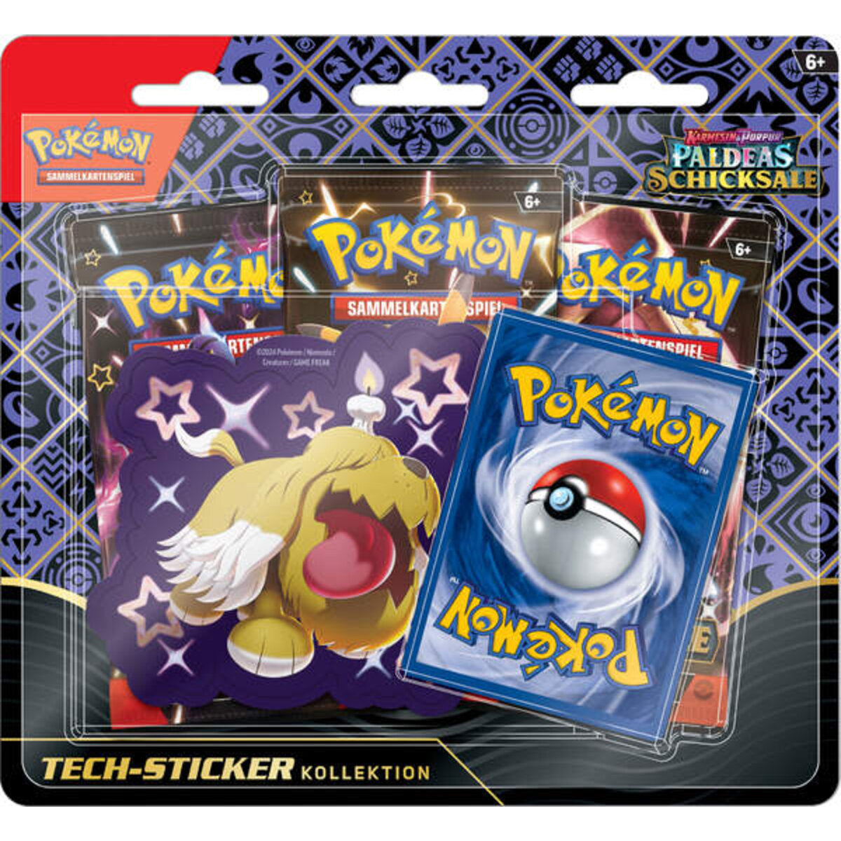 Pokemon Karmesin & Purpur - Paldeas Schicksale Tech-Sticker-Kollektion, 1 Stück, 3-fach sortiert