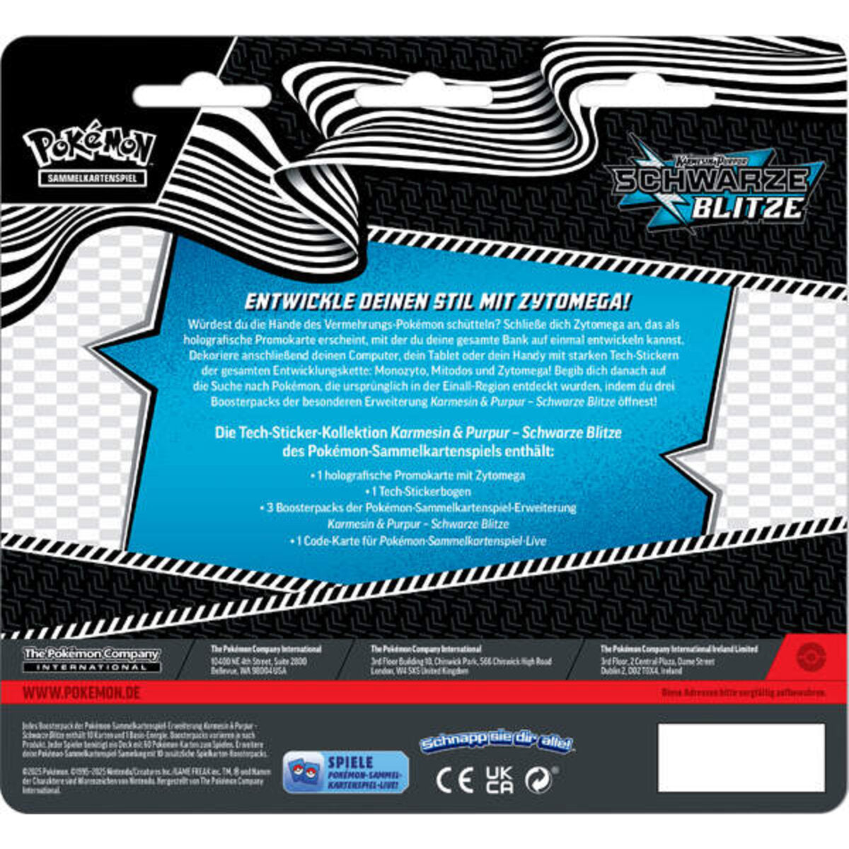 Pokemon Tech-Sticker-Kollektion Karmesin & Purpur - Schwarze Blitze