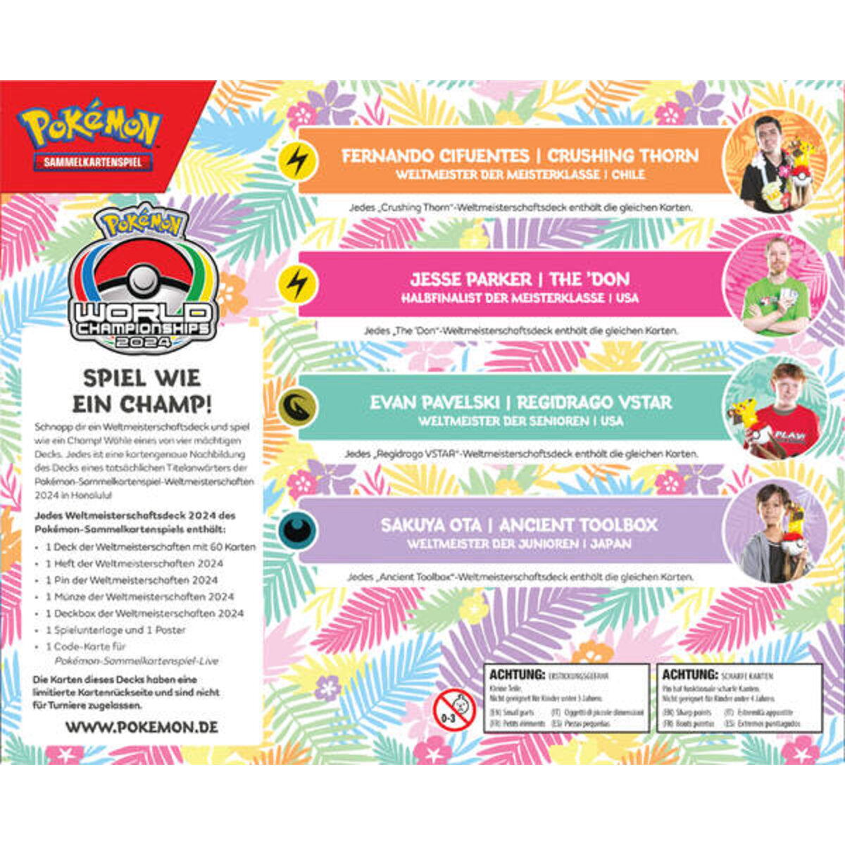 Pokemon Weltmeisterschaftsdeck 2024,, 1 Stück, 4-fach sortiert