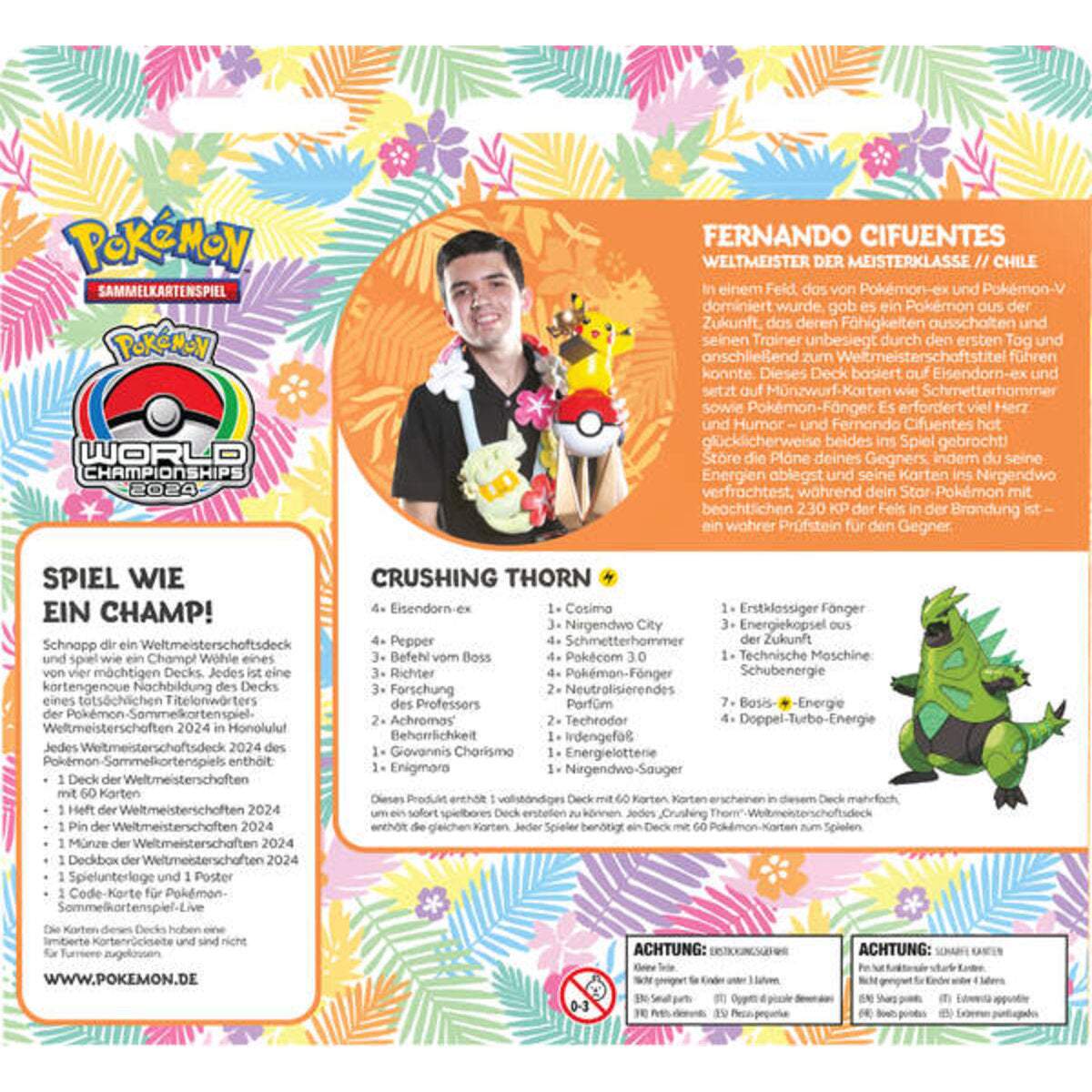 Pokemon Weltmeisterschaftsdeck 2024,, 1 Stück, 4-fach sortiert