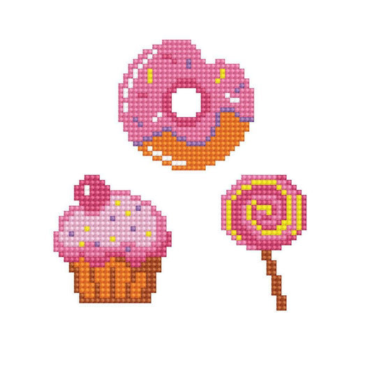 Pracht Diamond Dotzies Sticker Set Süßigkeiten, 3 glitzernde Aufkleber zum Selbstgestalten und Verzieren