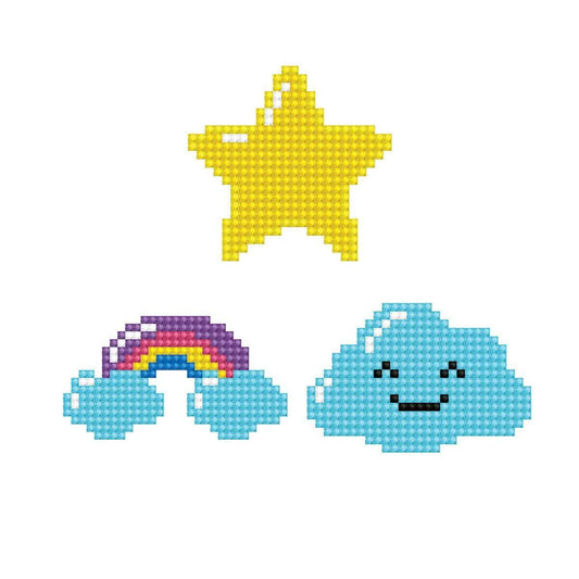 Pracht Diamond Dotzies Sticker Set Himmel, 3 glitzernde Aufkleber zum Selbstgestalten und Verzieren