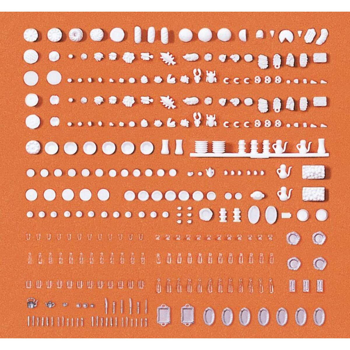 Preiser - Geschirr+Speisen Bausatz im Maßstab 1:87