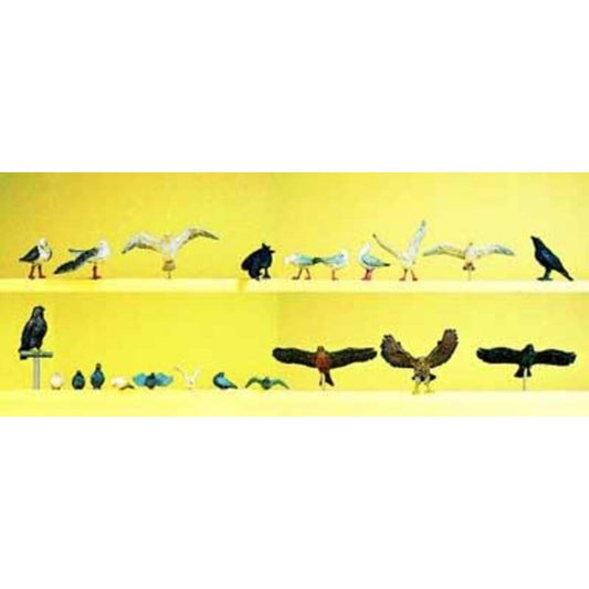 Preiser 10169 Tauben, Möwen, Krähen und Raubvögel, Spur H0