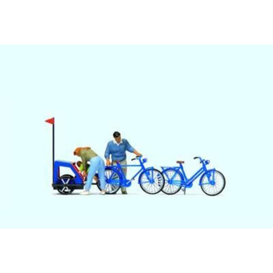 Preiser 10635 Familie beim Start in den Radausflug