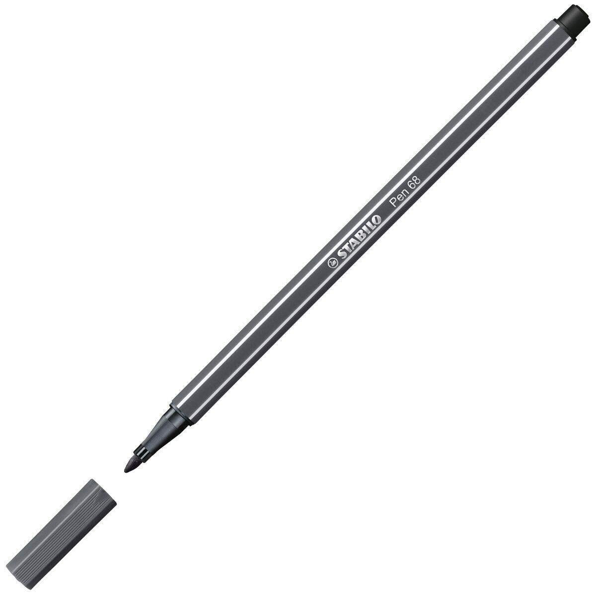 Premium-Filzstift - STABILO Pen 68 - Einzelstift - schwarzgrau