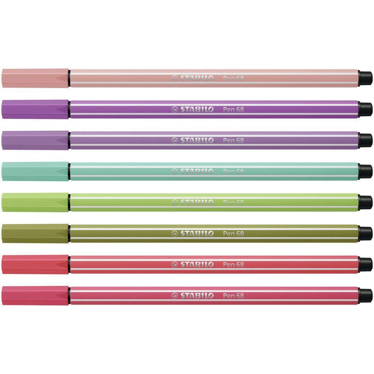 Premium-Filzstift - STABILO Pen 68 - 8er Pack - mit 8 verschiedenen Farben