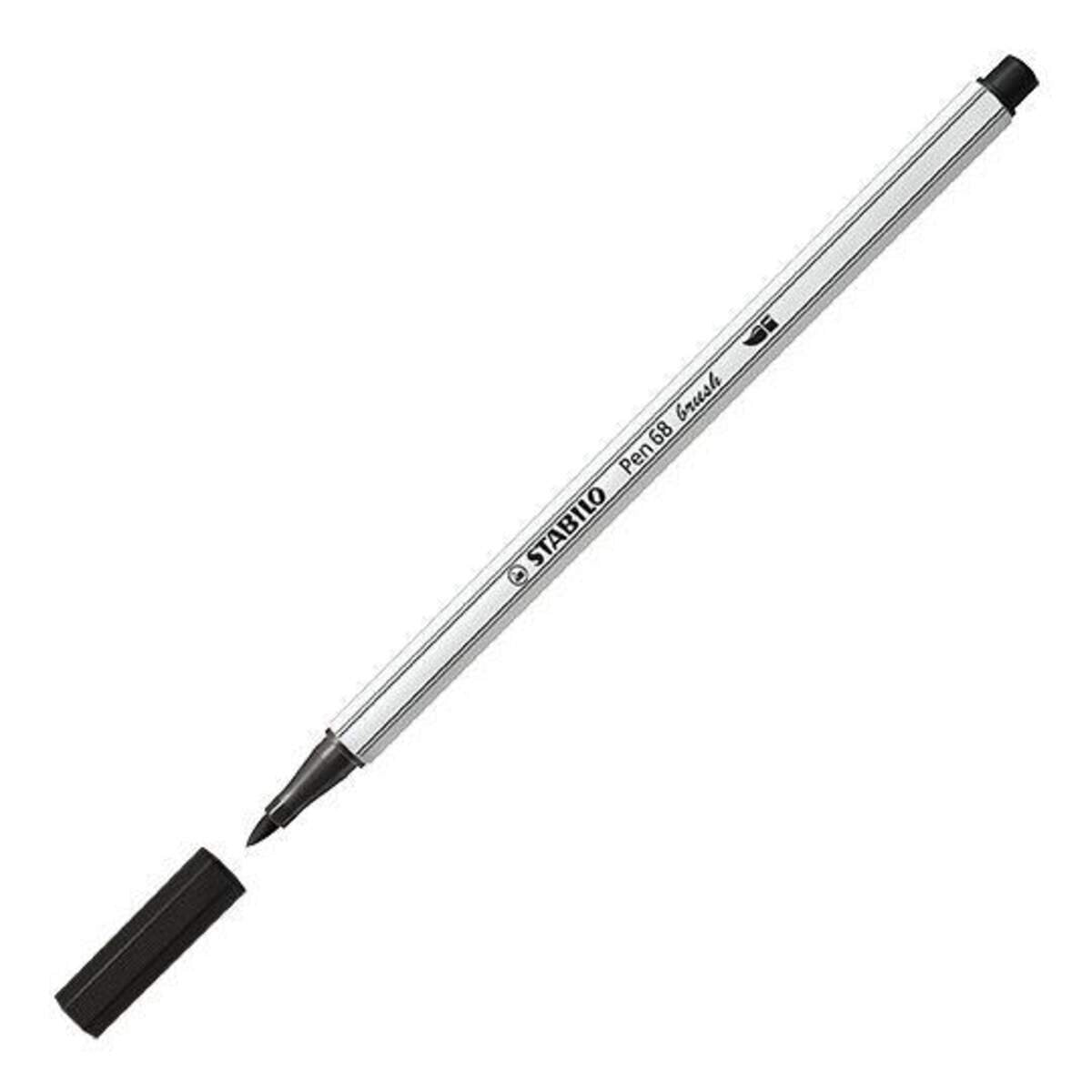 Premium-Filzstift mit Pinselspitze für variable Strichstärken - STABILO Pen 68 brush ColorParade - 20er Tischset - mit 19 verschiedenen Farben