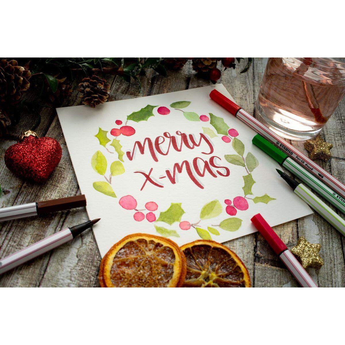 Premium-Filzstift mit Pinselspitze für variable Strichstärken - STABILO Pen 68 brush ColorParade - 20er Tischset - mit 19 verschiedenen Farben