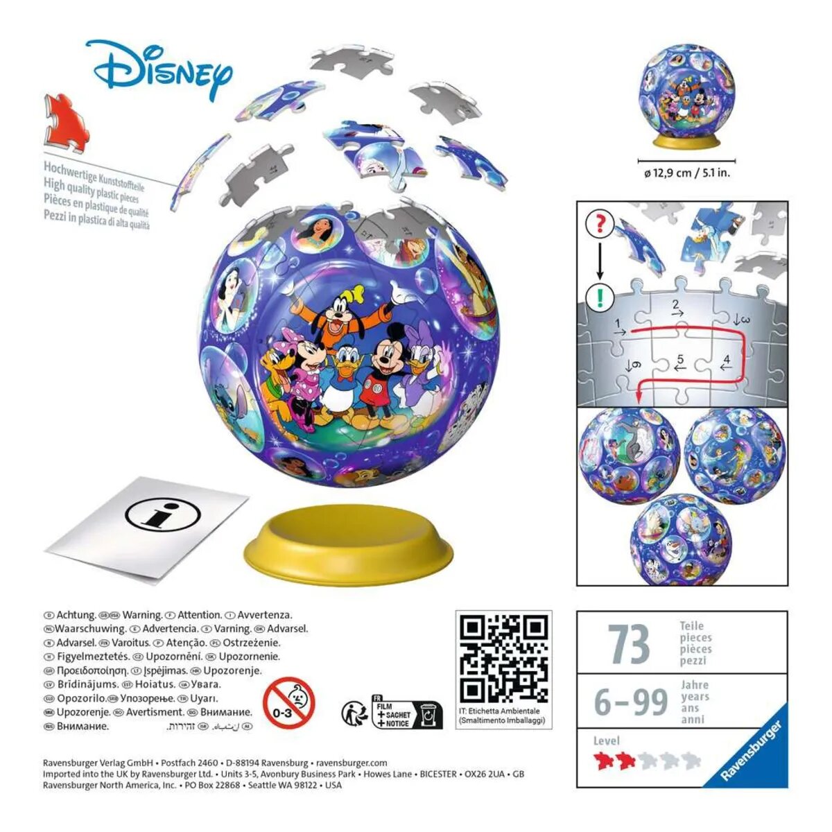 Ravensburger 3D Puzzle - Disney Charaktere, 72 Teile