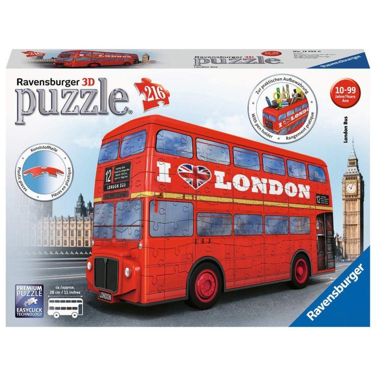 Ravensburger 3D Puzzle London Bus, 216 Teile