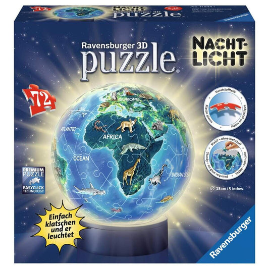 Ravensburger 3D Puzzleball Erde im Nachtdesign mit Nachtlicht