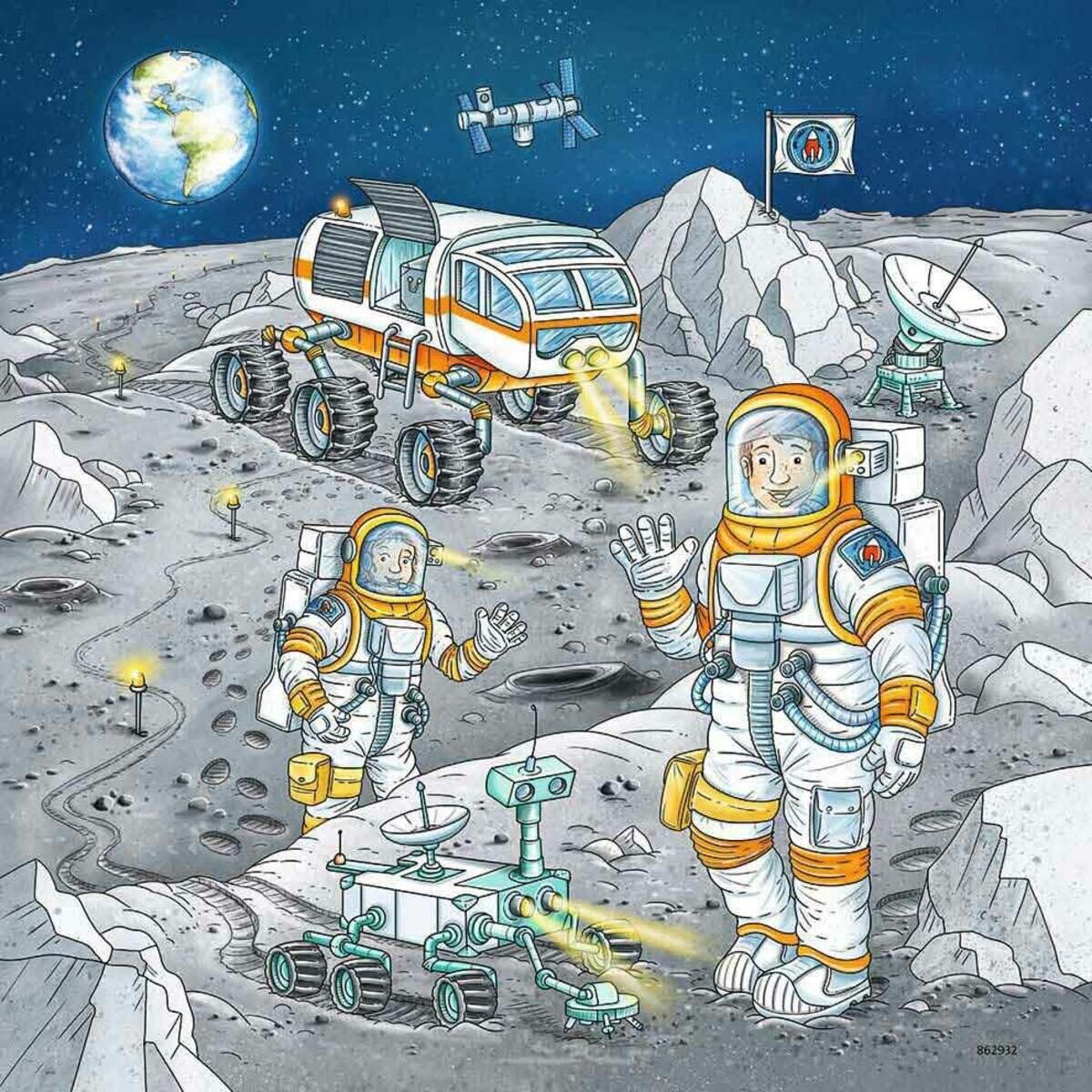 Ravensburger Auf Weltraummission.mit Tom und Mia, 3 x 49 Teile