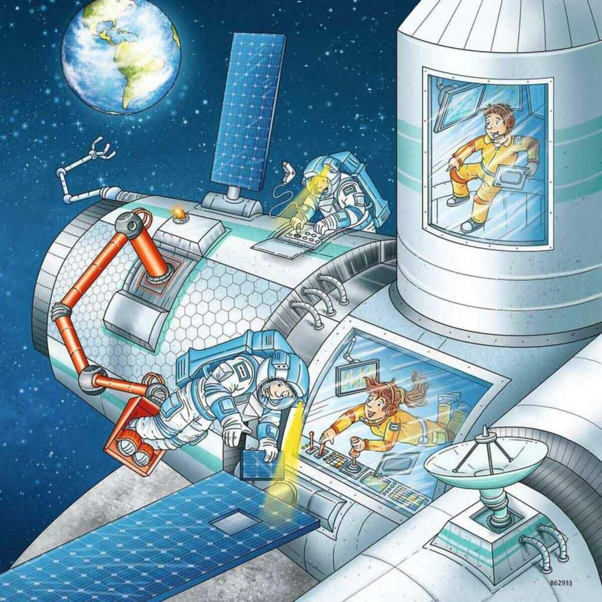 Ravensburger Auf Weltraummission.mit Tom und Mia, 3 x 49 Teile