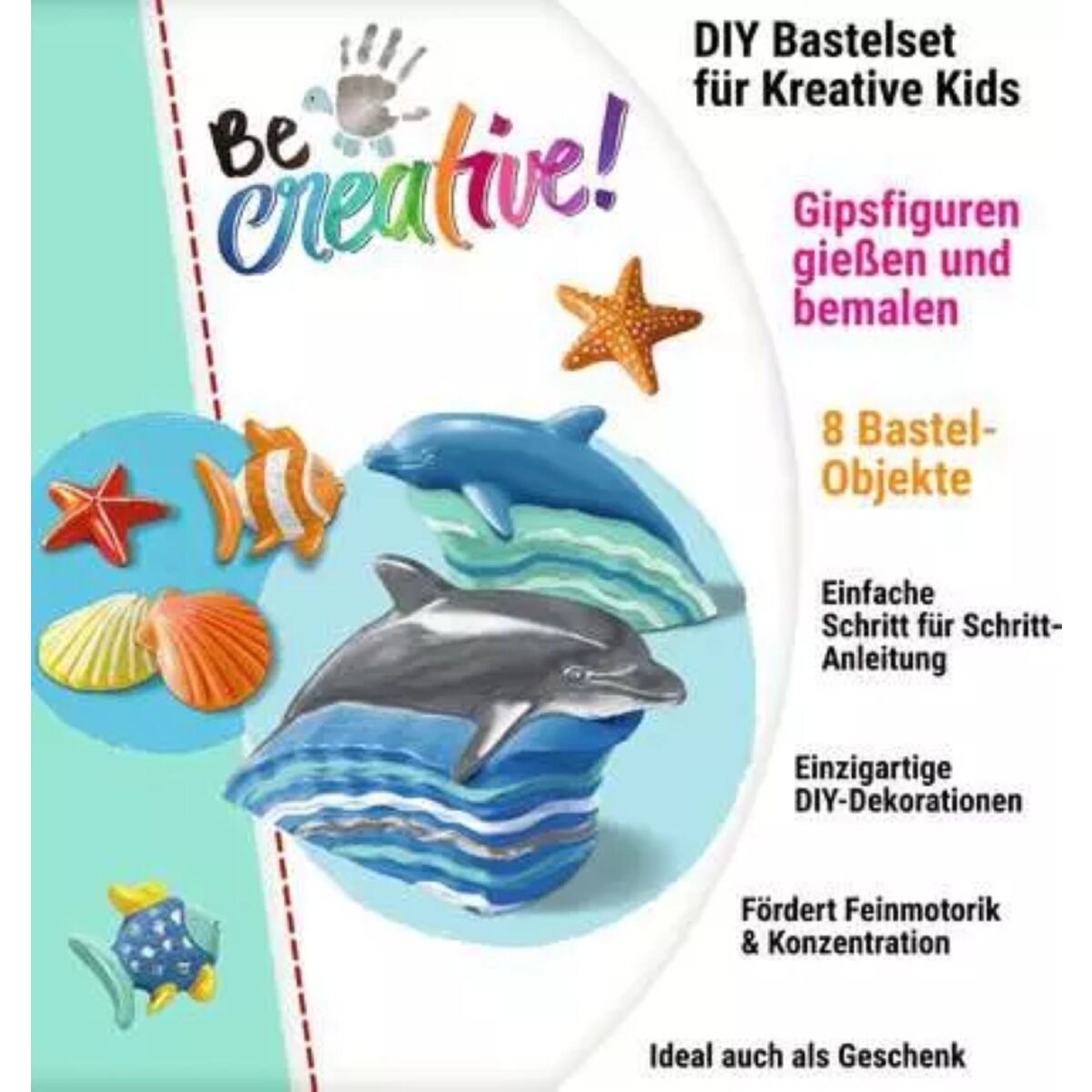 Ravensburger BeCreative Midi - Bastelset DIY Gipsfiguren gießen Delfine