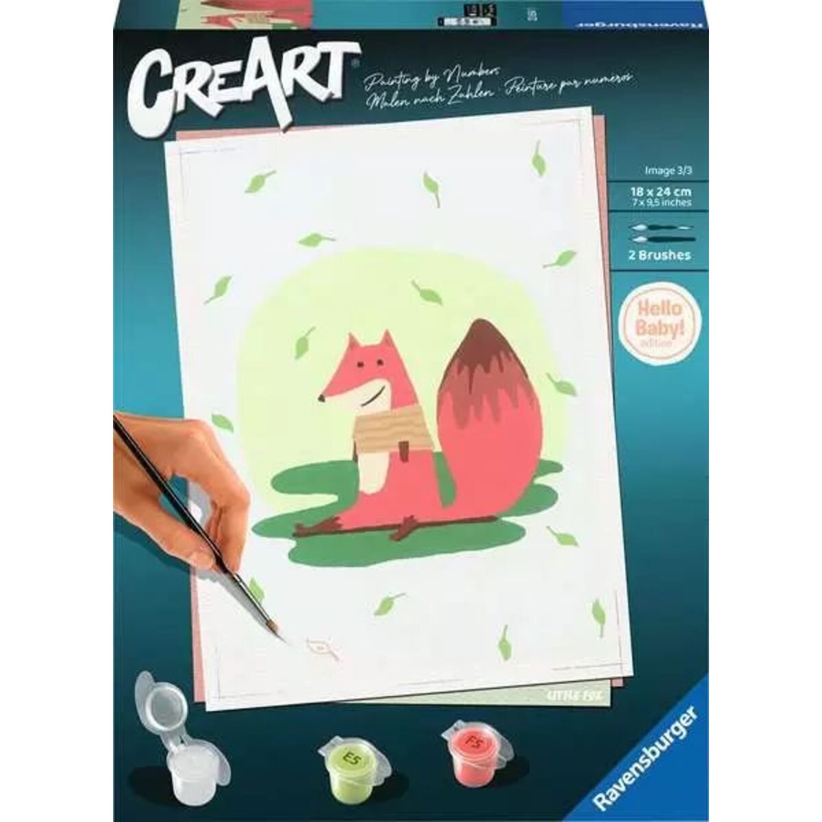 Ravensburger CreArt Hello Baby: Little Fox - Malen nach Zahlen für Erwachsene