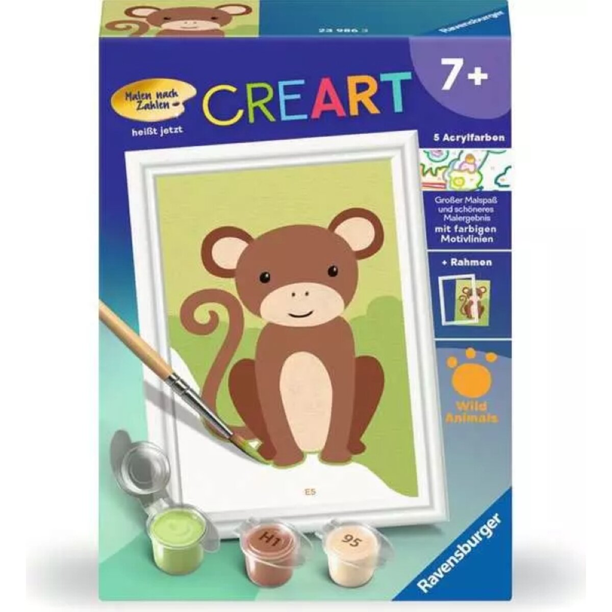 Ravensburger CreArt Kleiner Affe Malen nach Zahlen 8,5 x 12 cm