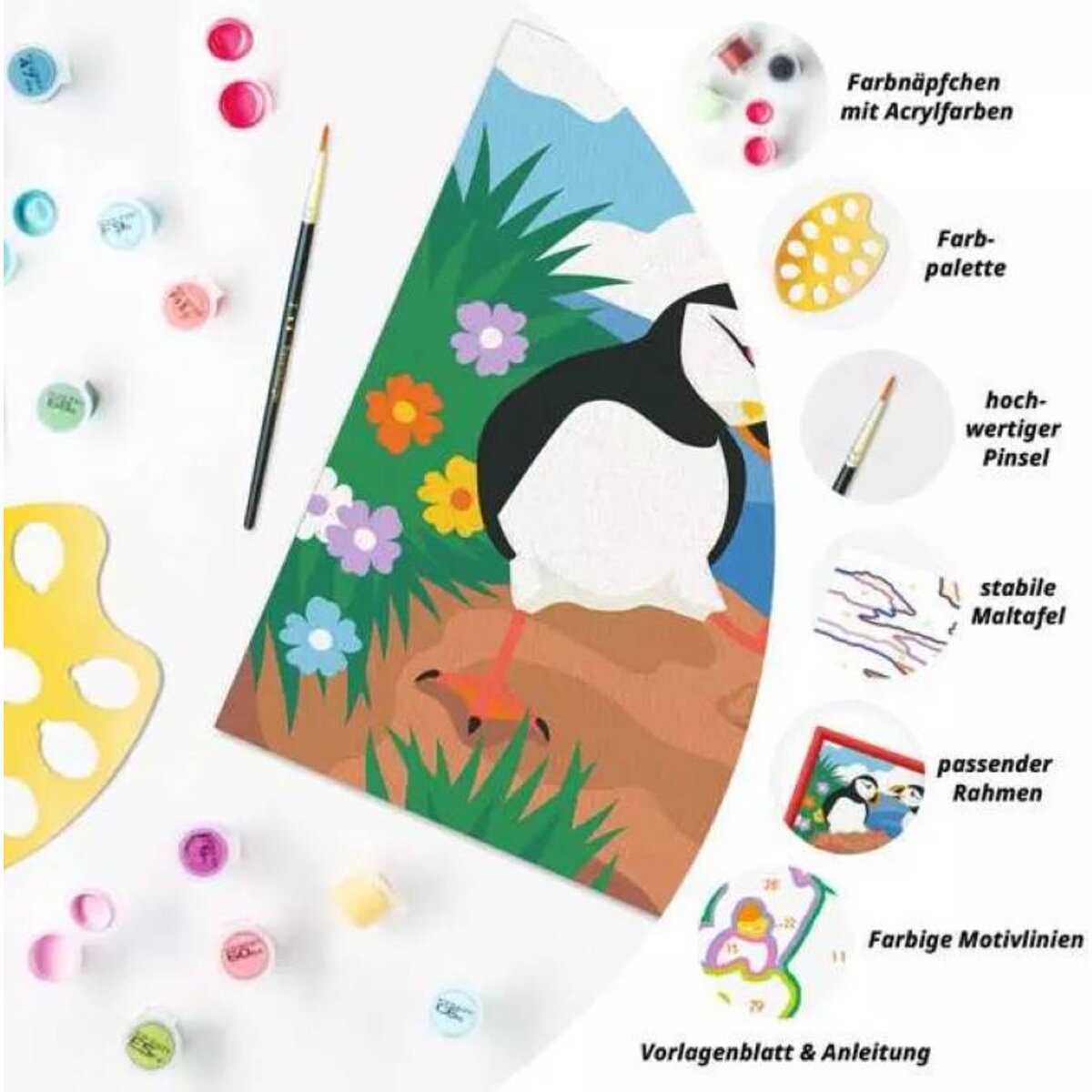 Ravensburger CreArt Malen nach Zahlen Papageientaucher