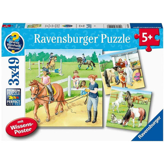 Ravensburger Ein Tag auf dem Reiterhof 3 x 49 Teile