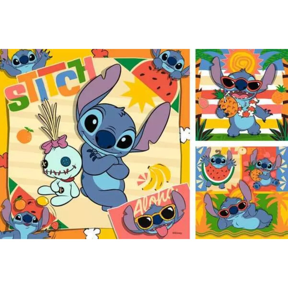 Ravensburger 3 Kinderpuzzle 49 Teile Disney Stitch 21 x 21