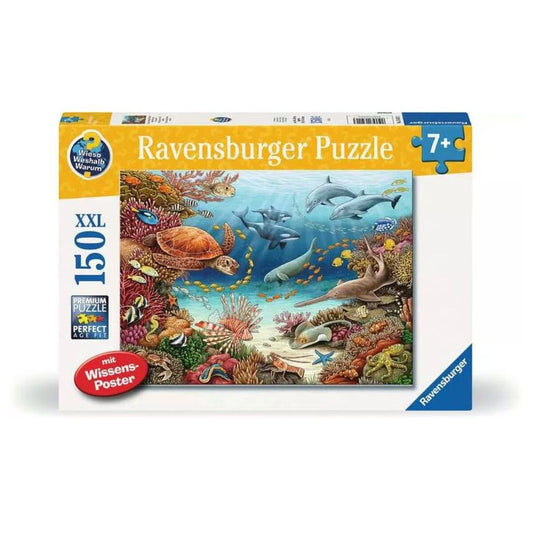 Ravensburger Kinderpuzzle - Wieso? Weshalb? Warum? Meerestiere am Korallenriff, 150 Teile