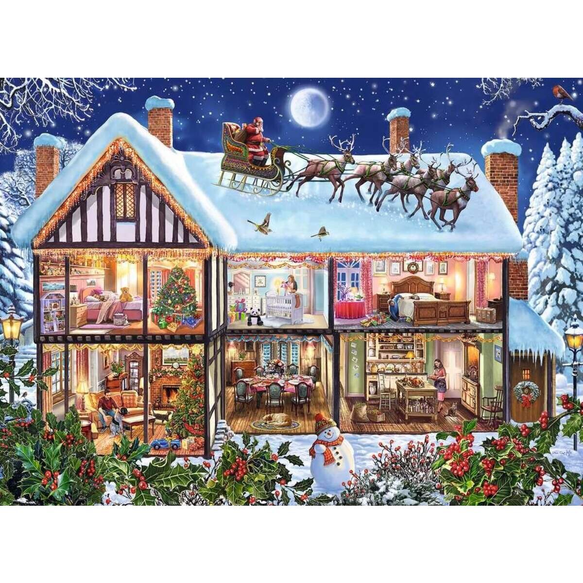 Ravensburger Kinderpuzzle XXL 12996 - Weihnachten zu Hause, 100 Teile