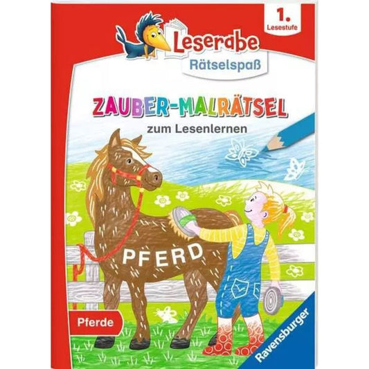 Ravensburger Leserabe Rätselspaß Zauber-Malrätsel zum Lesenlernen: Pferde (1. Lesestufe)