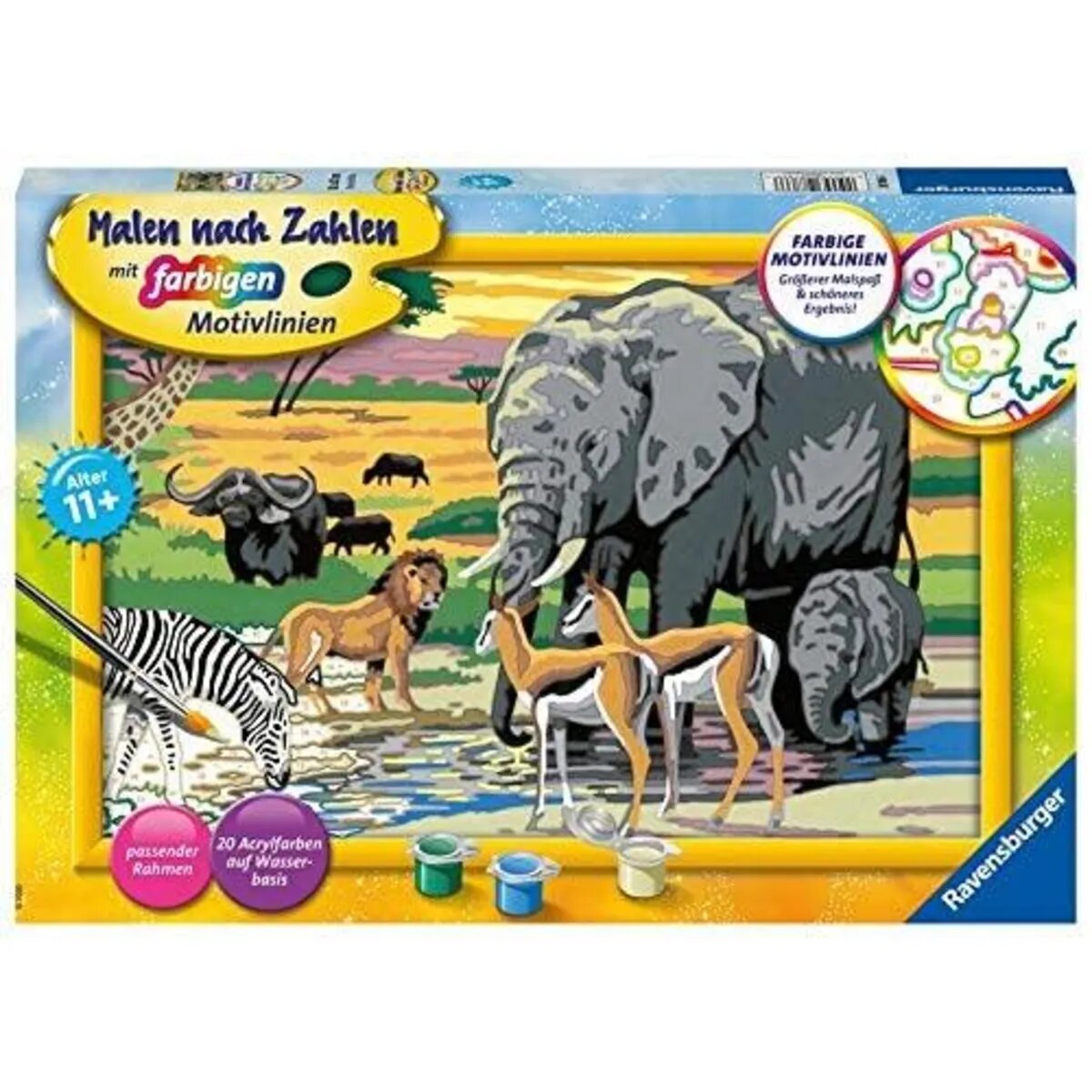 Ravensburger Malen nach Zahlen - Tiere in Afrika