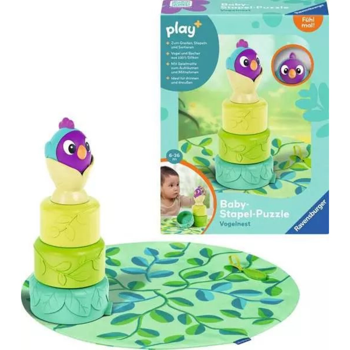 Ravensburger play+ Baby-Stapel-Puzzle: Vogelnest