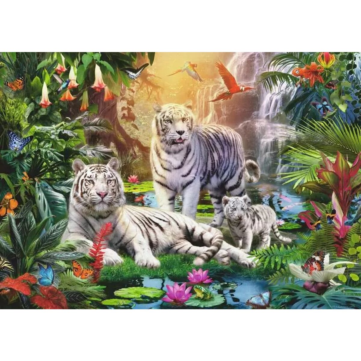 Ravensburger Puzzle - Die Familie der Weißen Tiger, 1000 Teile