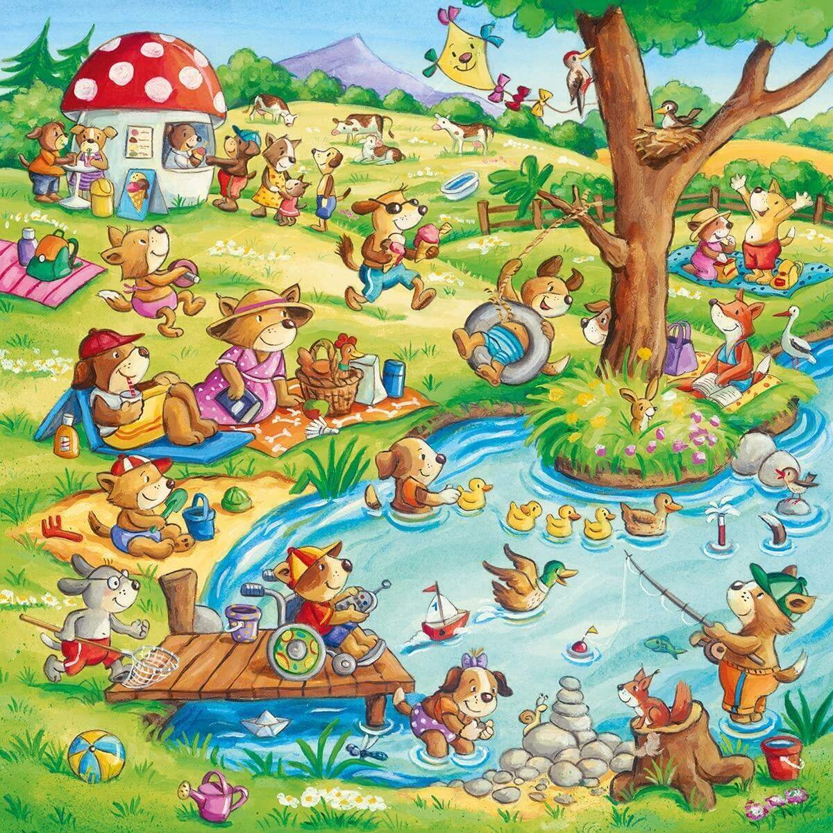 Ravensburger Puzzle - Ferien auf dem Land, 3 x 49 Teile